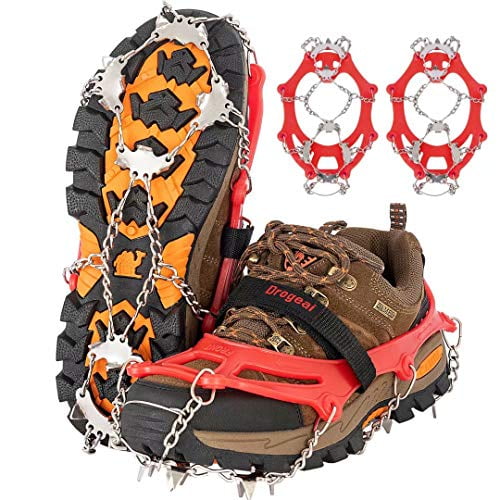Walk Traction Cleats Anti Slip Ice Cleats Shoe Boot Grips Traction Crampon Snow Spikes Grips Cleats Ice & Snow Grips Safe Protect Walking,Jogging Hiking on Snow Ice